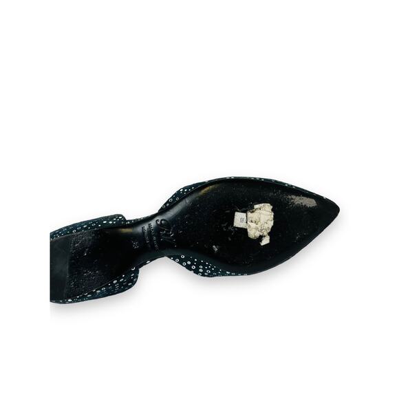 ROGER VIVIER Navy Silver Suede Buckle Sparkle Dots Accent Ballet Flats 38 US 8 - Picture 8 of 8